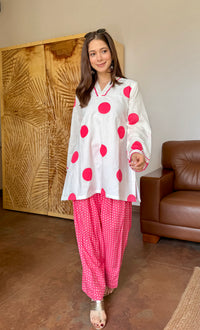 PINK POLKA FARSHI SET