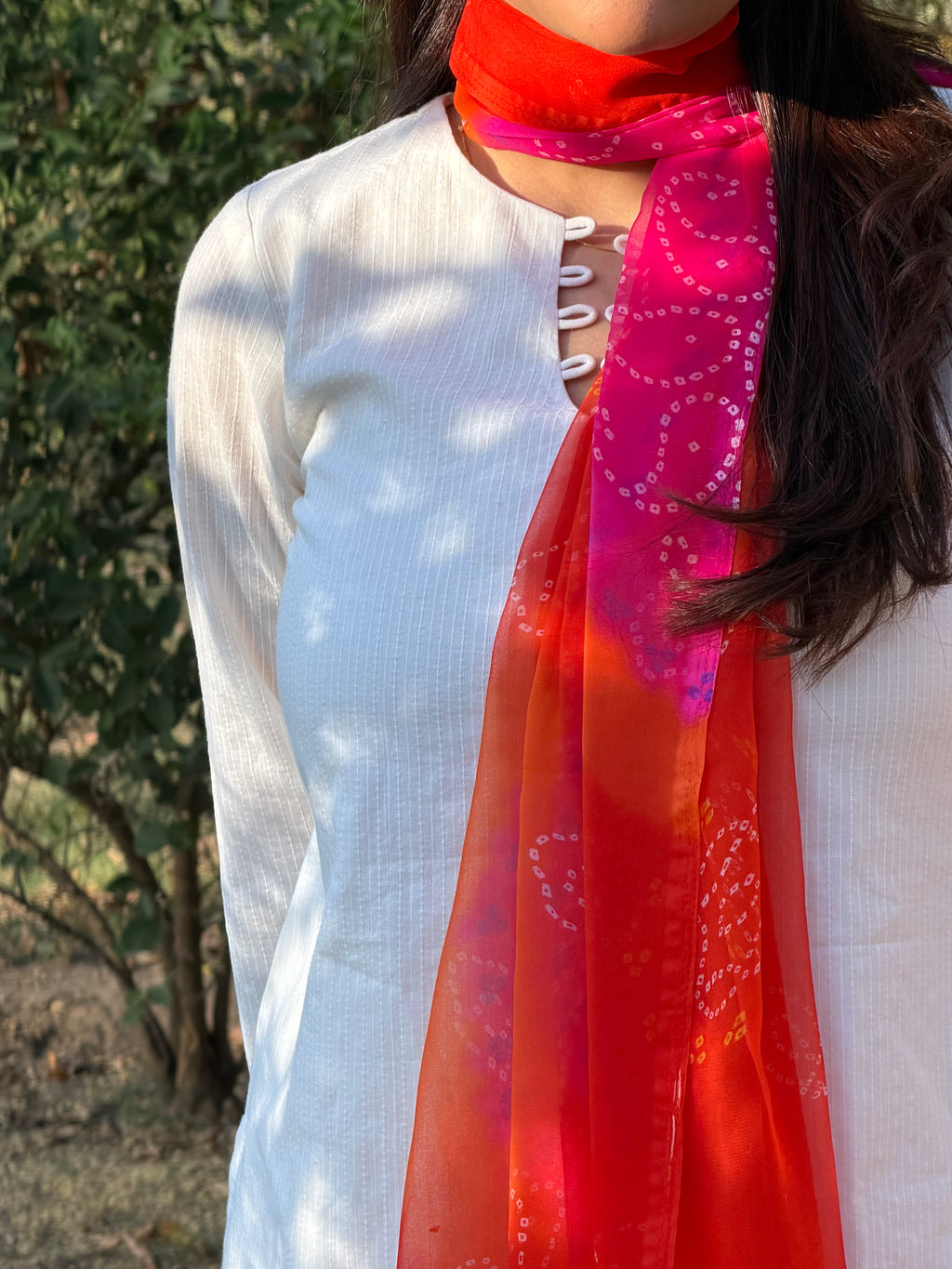 WHITE FARSHI SALWAR SET (Without Dupatta)