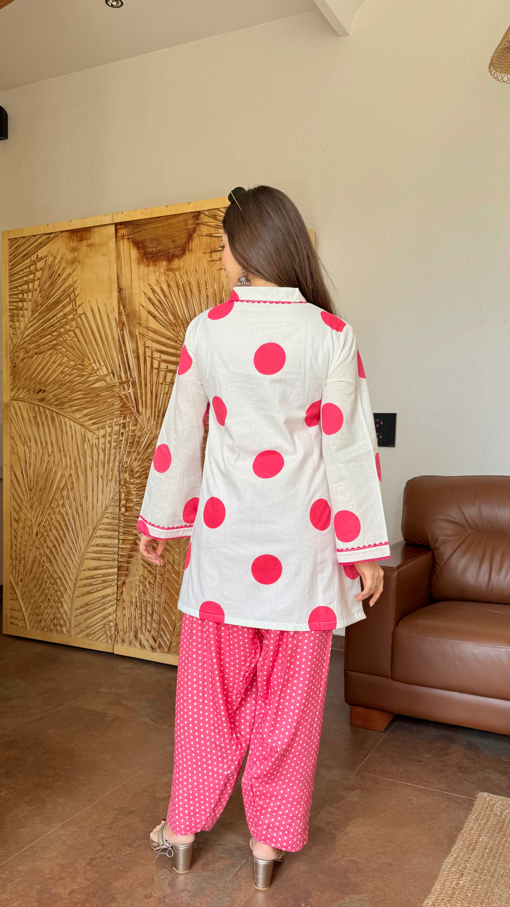 PINK POLKA FARSHI SET