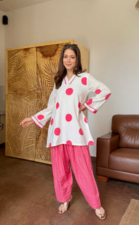 PINK POLKA FARSHI SET