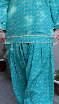 Blue Jahnvi Farshi Salwar Set | Handcrafted Heritage Ethnic Wear for Diwali
