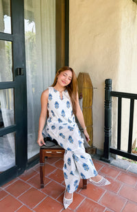 IVORY BLUE BUTA FARSHI SET