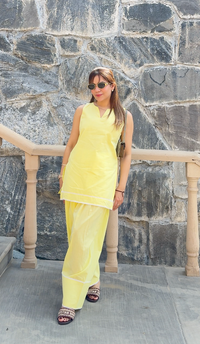 BUTTER YELLOW FARSHI SALWAR SET