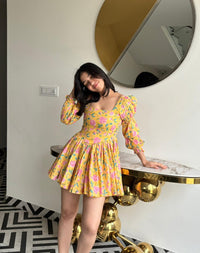 Yellow Floral Summer Dress