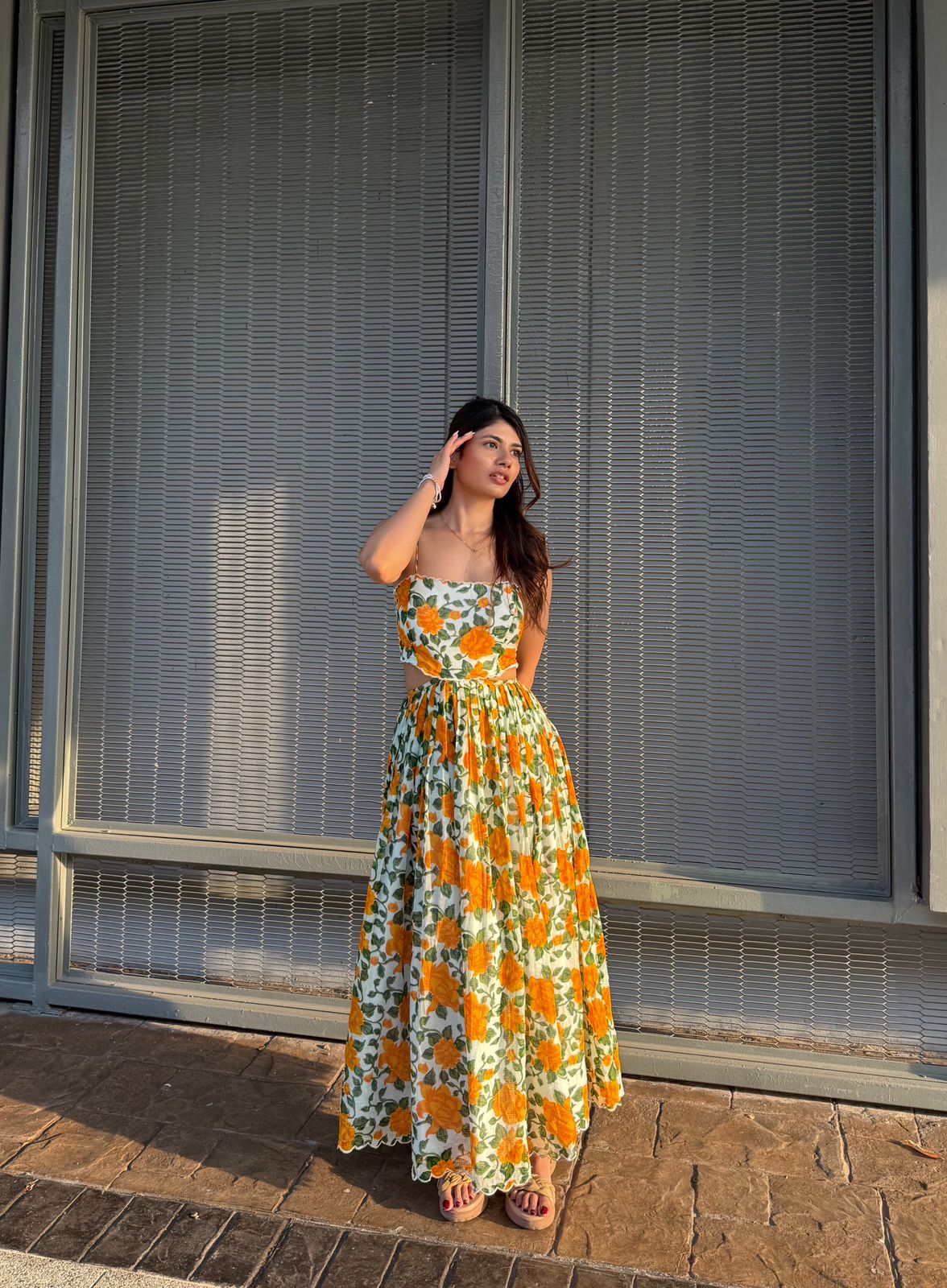 Sunflower Cut out Dress – Gulabae®