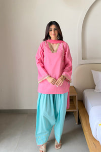 Gulabi Noor Farshi Salwar Set - full length