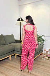 Pink Punjaban Farshi Salwar Set - keyhole back